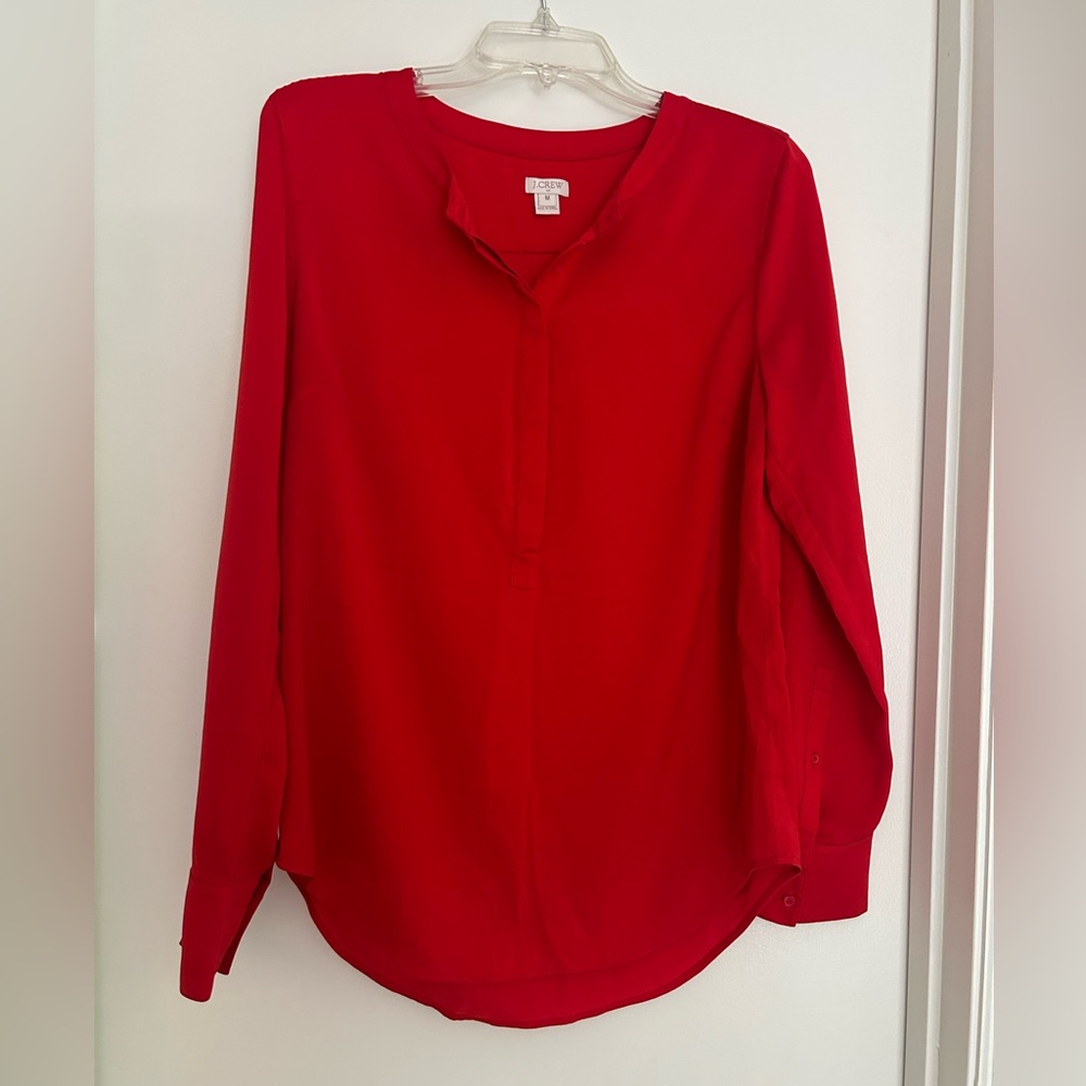 J. Crew Factory Red Blouse size medium